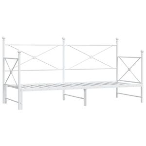 vidaXL Lit de jour avec lit gigogne sans matelas blanc 90x190 cm acier