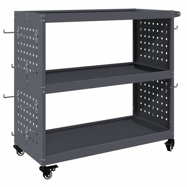 vidaXL Chariot &agrave; outils avec &eacute;tag&egrave;re Anthracite 75 x 35 x 73 cm
