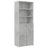 vidaXL Armoire de rangement gris b&eacute;ton 70x42,5x225cm bois d'ing&eacute;nierie
