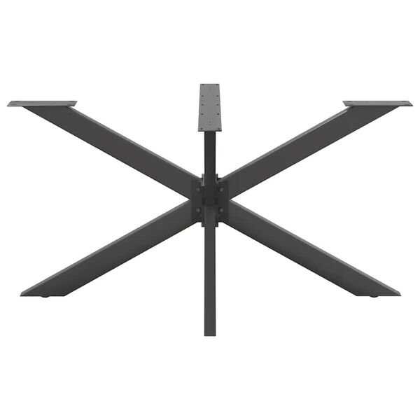 vidaXL Pied de table &agrave; manger en forme d'araign&eacute;e, anthracite, 150 x 78 x (72-73) cm, acier