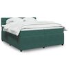 vidaXL Sommier &agrave; lattes de lit et matelas Vert fonc&eacute; 200x200cm Velours
