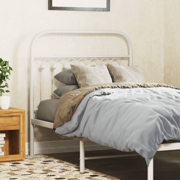 vidaXL Tête de lit métal blanc 90 cm