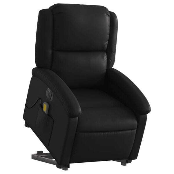 vidaXL Fauteuil inclinable de massage électrique noir similicuir
