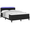 vidaXL Lit &agrave; ressorts avec matelas avec LED Noir 160 x 200 cm tissu