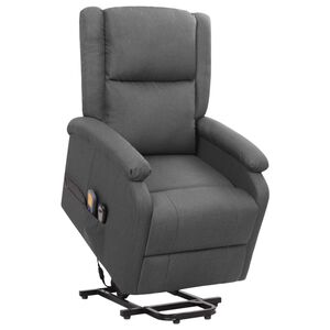 vidaXL Fauteuil de massage inclinable Gris fonc&eacute; Tissu