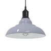 vidaXL Lampe suspendue réglable hauteur E27 gris brillant Ø 31cm métal