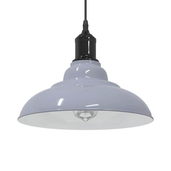 vidaXL Lampe suspendue réglable hauteur E27 gris brillant Ø 31cm métal