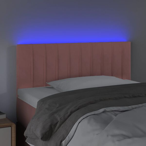 vidaXL T&ecirc;te de lit &agrave; LED Rose 90x5x78/88 cm Velours