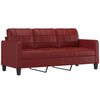 vidaXL Canap&eacute; 3 places oreillers et coussins Bordeaux 180cm Similicuir