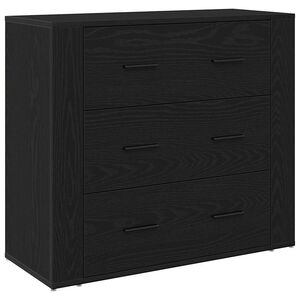 vidaXL Buffet avec tiroir Ch&ecirc;ne noir 80 x 33 x 70 cm Bois d'ing&eacute;nierie