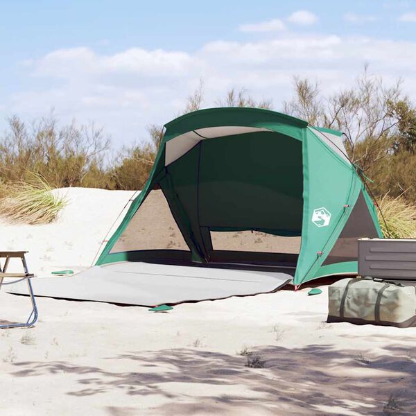 vidaXL Tente de plage 2 personnes vert imperméable