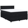 vidaXL Sommier &agrave; lattes de lit avec matelas Noir 140x190 cm Velours