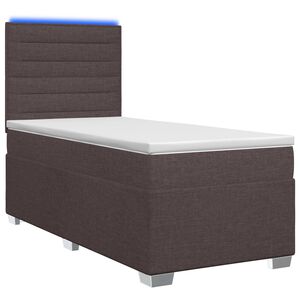 vidaXL Lit boxspring avec matelas Marron fonc&eacute; 90 x 190 cm Tissu