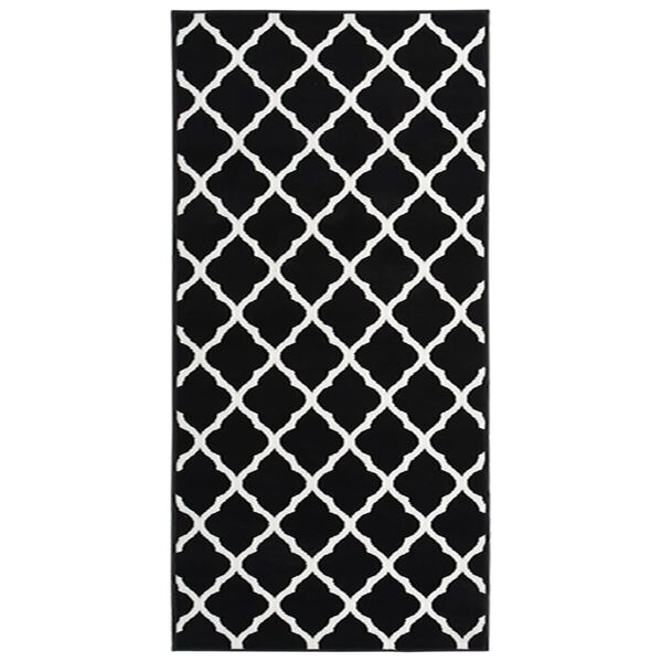 vidaXL Tapis BCF Noir et blanc 100x250 cm