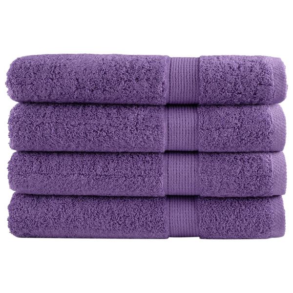 vidaXL Serviettes de qualité supérieure SOLUND 4 pcs violet 600 g/m²