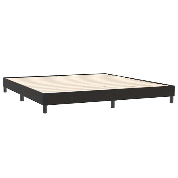 vidaXL Sommier &agrave; lattes de lit avec matelas noir 180x210 cm velours