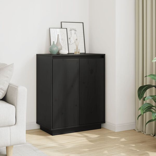 vidaXL Buffet Noir 60x34x75 cm Bois massif de pin