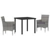 vidaXL Ensemble de salle &agrave; manger pour jardin 3 pc Gris polyrotin