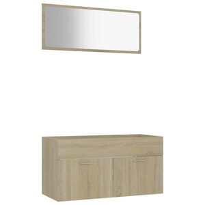 vidaXL Ensemble de meubles de salle de bain 2 pcs ch&ecirc;ne sonoma