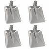 vidaXL T&ecirc;te de pelle 4 pi&egrave;ces Argent 45 x 38 cm Aluminium