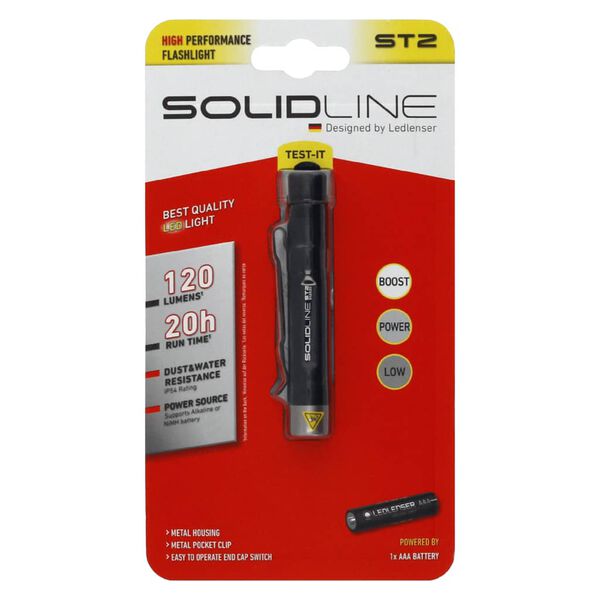 SOLIDLINE Lampe de poche ST2 avec clip 120 lm