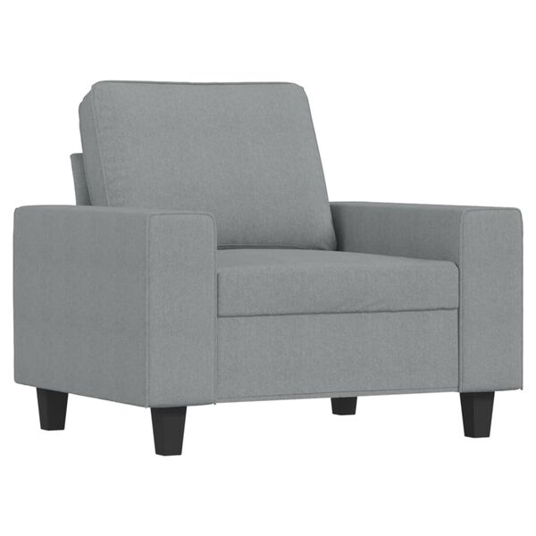 vidaXL Fauteuil avec repose-pied Gris clair 60 cm Tissu