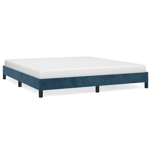 vidaXL Cadre de lit sans matelas bleu fonc&eacute; 160x200 cm velours