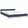 vidaXL Cadre de lit avec t&ecirc;te de lit sans matelas bleu 140x190cm tissu