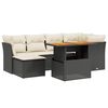 vidaXL Salon de jardin 7 pcs avec coussins noir r&eacute;sine tress&eacute;e