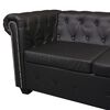 vidaXL Canap&eacute; d'angle Chesterfield 6 places Cuir synth&eacute;tique Noir
