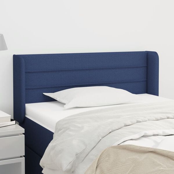 vidaXL T&ecirc;te de lit avec oreilles Bleu 83x16x78/88 cm Tissu