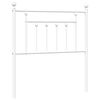 vidaXL T&ecirc;te de lit m&eacute;tal blanc 80 cm