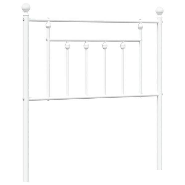 vidaXL T&ecirc;te de lit m&eacute;tal blanc 80 cm