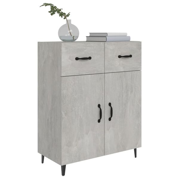 vidaXL Buffet gris béton 69,5x34x90 cm bois d'ingénierie