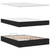 vidaXL Lit ottoman avec matelas et LED noir 140x200 cm tissu