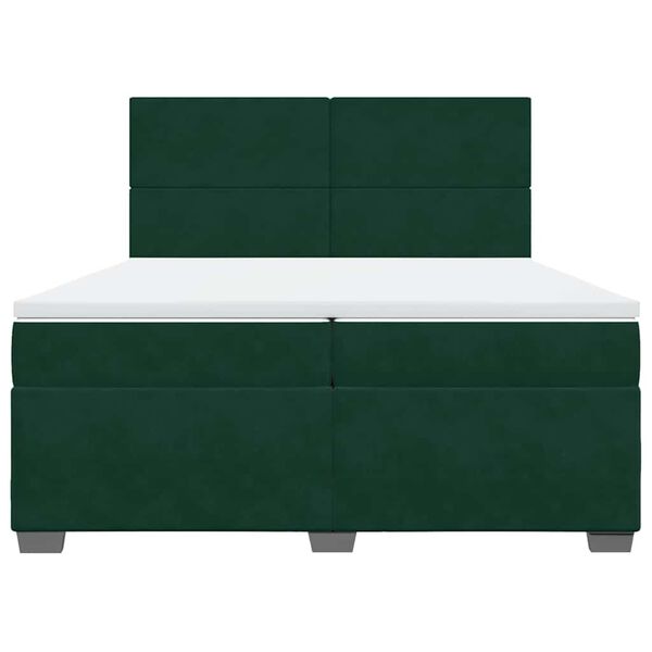 vidaXL Sommier &agrave; lattes de lit et matelas Vert fonc&eacute; 200x200cm Velours