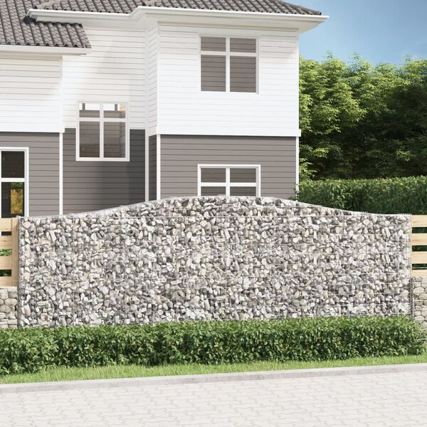vidaXL Paniers &agrave; gabions arqu&eacute;s 7 pcs 400x30x140/160 cm Fer galvanis&eacute;