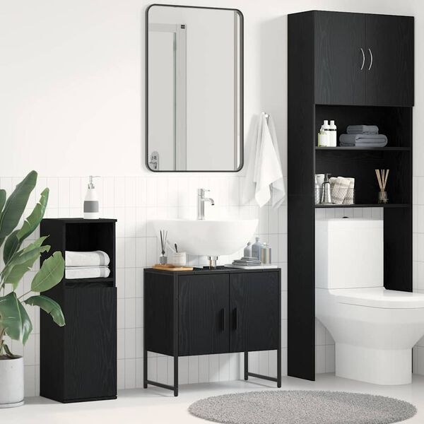 vidaXL Meuble de Lavabo de Salle de Bain Chêne noir 60 x 30 x 60 cm