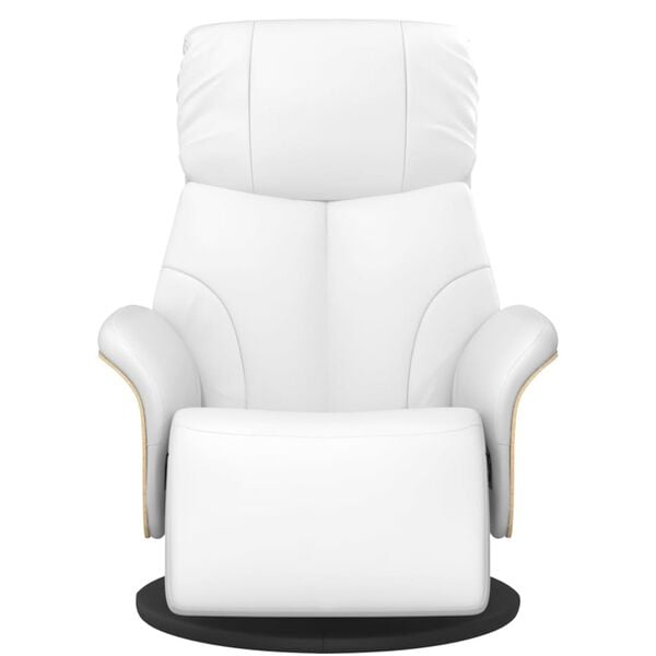 vidaXL Fauteuil inclinable avec repose-pieds blanc similicuir