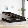 vidaXL Lit avec rangement et matelas Noir 200 x 200 cm Polyester