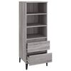 vidaXL Buffet haut Sonoma gris 40x36x110 cm Bois d'ingénierie