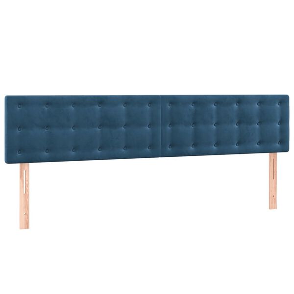 vidaXL T&ecirc;te de lit &agrave; LED Bleu fonc&eacute; 160x5x78/88 cm Velours