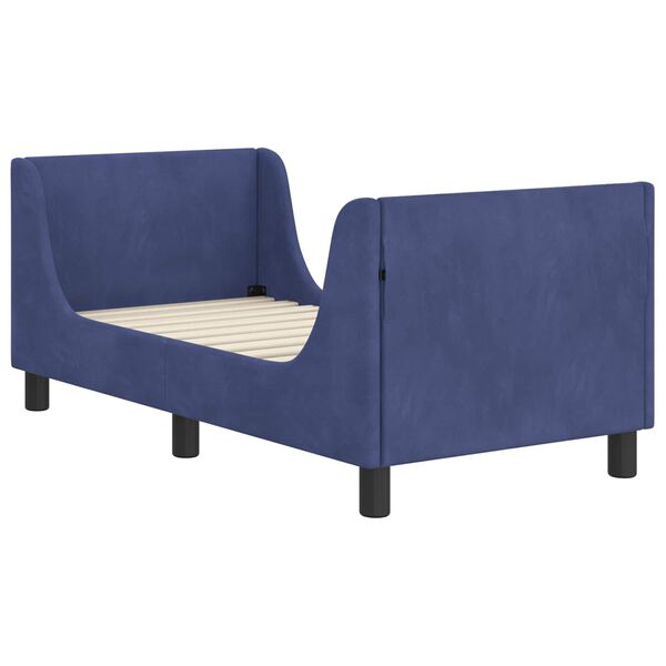 vidaXL Cadre de lit pour tout-petit avec t&ecirc;te de lit Bleu police