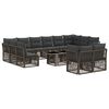 vidaXL Ensemble de canap&eacute; de jardin 13 pc Gris polyrotin