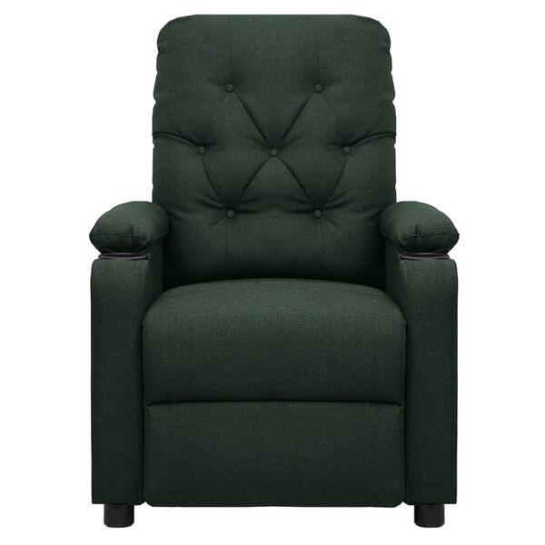 vidaXL Fauteuil inclinable &eacute;lectrique Vert fonc&eacute; Tissu
