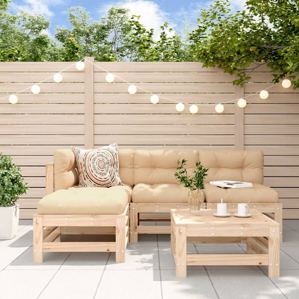vidaXL Salon de jardin 5 pcs bois massif de pin