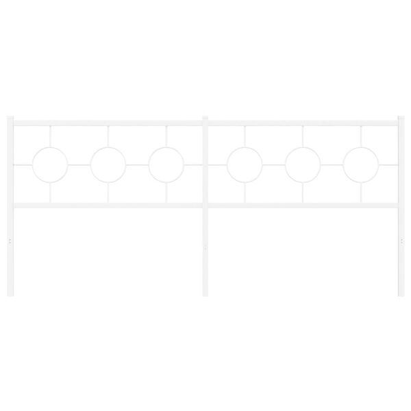 vidaXL Tête de lit métal blanc 200 cm