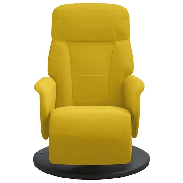 vidaXL Fauteuil inclinable avec repose-pied jaune velours