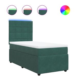 vidaXL Sommier &agrave; lattes de lit avec matelas Vert fonc&eacute; 100x200 cm