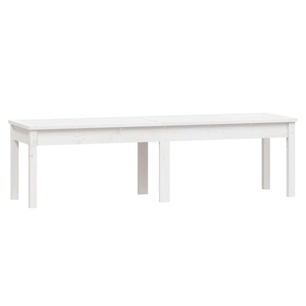 vidaXL Banc de jardin &agrave; 2 places blanc 159,5x44x45 cm bois massif pin